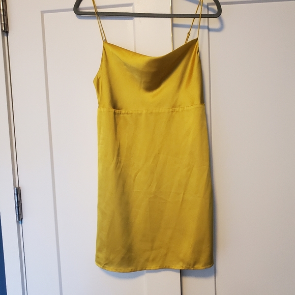 Stelen Chartreuse Cowl Neck Slip Dress - Picture 2 of 6